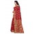 Satyam Weaves Red Cotton Self Design Saree With Blouse
