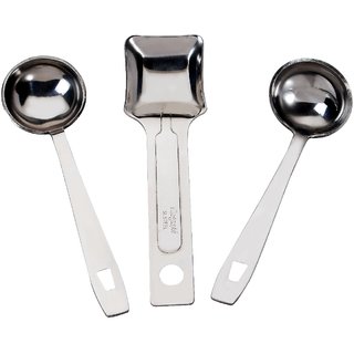 Elegante' Stainless Steel 3 Pcs Large Set Of Baby Laddle,Oil Spoon&Stadium Smal