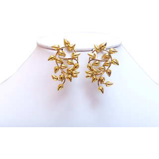 The Divine Vault Golden Earrings With Stylish Leaf Design Tdv 15 The Divine Vault Golden Earrings With Stylish Leaf Design Tdv 15
