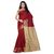 Satyam Weaves Beige & Red Cotton Self Design Saree With Blouse