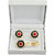 Cuff Link Formal Round Black  Red Stone Gold Cuff Link and Tie Pin set