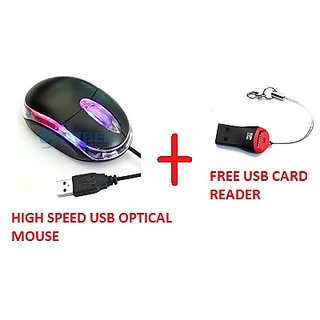 USB OPTICAL MOUSE + FREE CARD READER USE AS A PEN DRIVE
