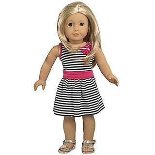 ebuddy Zebra Strip Summer Party Dress Clothes Fits 18 Inch Doll