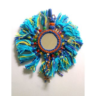 Beautiful Wall Hanging With Mirror Tassels And Thread Work.GLITZY BY ROOHIE