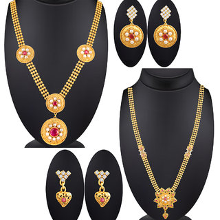Buy Spargz Jewellery Gold Plated Long Necklace Wedding Collection