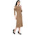 Tunic Nation Women's Brown Linen Solid Dress