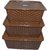 FAIR FOOD Polyproplene Multipurpose Brown Basket with Cover- SET OF 3