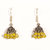 The99Jewel by JewelMaze Silver Plated Zinc Alloy Yellow Beads Polki Jhumki Earrings-AAB0609