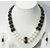 Smart Strings Black Drops  White Pearls Jewelry Necklace Set