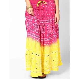 Rajasthani Sarees Classy Cotton Bandhej Hand Work Skirt