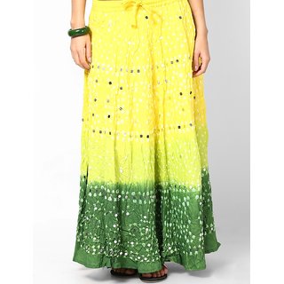 Rajasthani Sarees Nice Cotton Bandhej Hand Work Skirt