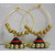 handmade party wear black and red paper jhumka/jhumki with hoops and gold beads
