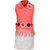 Aarika Girls Coral and White Combo of Detachable Beauty Queen Gown with Short And Long Middy