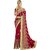Triveni Red Georgette Embroidered Saree With Blouse