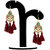 Spargz Lovely Color Beads Maroon Woolen Long Tassels Dangle Earrings For Women AIER 908