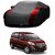 AutoBurn Car Cover For Hyundai Eon (Designer Grey  Red )