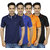 PRO Lapes Pack of 4 Multicolor Polo Collar Half Sleeve T-Shirt for Men