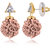Spargz Gold Plated AD Stone Office Wear Wire Wrapped Stud Earrings For Women AIER 695