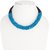 Choker style blue colored necklace for women with small Beads