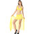 Impressive  3-Piece Yellow  Color  Ruffled Neck  Sarong Set With Matching Boyleg Bottom