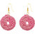The99Jewel by JewelMaze Gold Plated Zinc Alloy Pink Thread Dangler Earrings-FAC0355