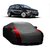 AutoBurn Water Resistant  Car Cover For Maruti Suzuki Baleno (Designer Grey  Red )