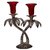 Antique Look Aluminium Tree Design Double Candle Holder  186