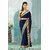 1 Stop Fashion Blue Georgette Embroidered Saree With Blouse