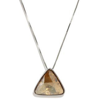 Golden Peacock Brown & Silver Plated Pendant With Chain