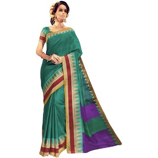 RK FASHIONS Green Bhagalpuri Party Wear Printed Saree With Unstitched Blouse - RK234122