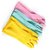 HAND GLOVES 3X 1.PINK,1.YELLOW,1.BLUE HOUSEHOLD PROTECTOR HAND GLOVES WASHING CL