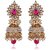 Jewels Capital Exclusive Golden Pink White Earrings Set /S 1517