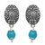 The99Jewel by JewelMaze Silver Plated Zinc Alloy Blue Pearl Drop Earrings-FAC0451