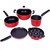 KG STAR 6 PCS RED COLOR, 2.6 MM THICKNESS HIGH QUALITY ALUMINIUM COOKWARE SET