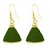 The99Jewel by JewelMaze Green Thread Gold Plated Jhumki Earrings-FAC0496