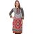 women's Red Grey printed Knee-Length long cotton kurta kurti(TDFSH63,Red Grey)
