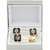 CUFFLINK BLACK WITH DAIMON Gold Cuff Link and Tie Pin set