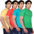 Red Code Half Sleeves Round Neck T-shirts for Mens (Pack of 4)