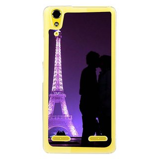 Fuson Designer Phone Back Case Cover Lenovo A6000 Plus ( Couple Kissing By Eiffel Tower )