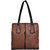 Look @me Women's Handbag - Dark Brown with Black design and Strap