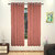Lushomes Maroon Art Silk Window Curtain with Polyester Lining