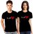 I am all his her Black Printed Round Neck Couple T-shirt