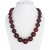 Maroon texture large wooden beaded necklace Wood Necklace