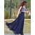 Rosella Blue Plain Flared Skirt For Women