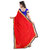 Sareeka Sarees Beige Red Georgette Embroidered Saree With Blouse