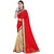 Sareeka Sarees Beige Red Georgette Embroidered Saree With Blouse