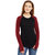 Hypernation Mix And Match Black and Maroon 100 Cotton Round Neck Full Sleeves Thumb Hole T-shirt For Women.