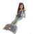 Mermaid Tail Costume- One Piece By Applejack Apparel (Medium 5-7 Silver)