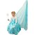 Elsa Inspired Ice Princess Snowflake Dress w/Train, Light Up Snowflake Wand & Our Band