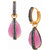 The Jewelbox 3 In 1 Inter Changeable Pink Purple Green American Diamond Dangling Earring for Women